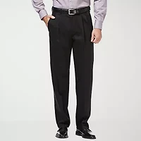 Haggar Premium No Iron Khaki Mens Classic Fit Pleated Pant
