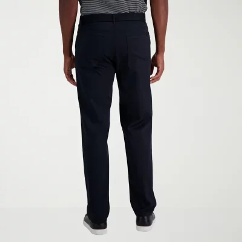Haggar Iron Free Premium Khaki 5 Pocket Mens Comfort Waistband Straight Fit Flat Front Pant