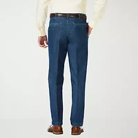 Haggar Stretch Denim Mens Classic Fit Flat Front Pant