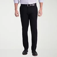 Haggar Iron Free Premium Khaki Mens Comfort Waistband Slim Fit Flat Front Pant