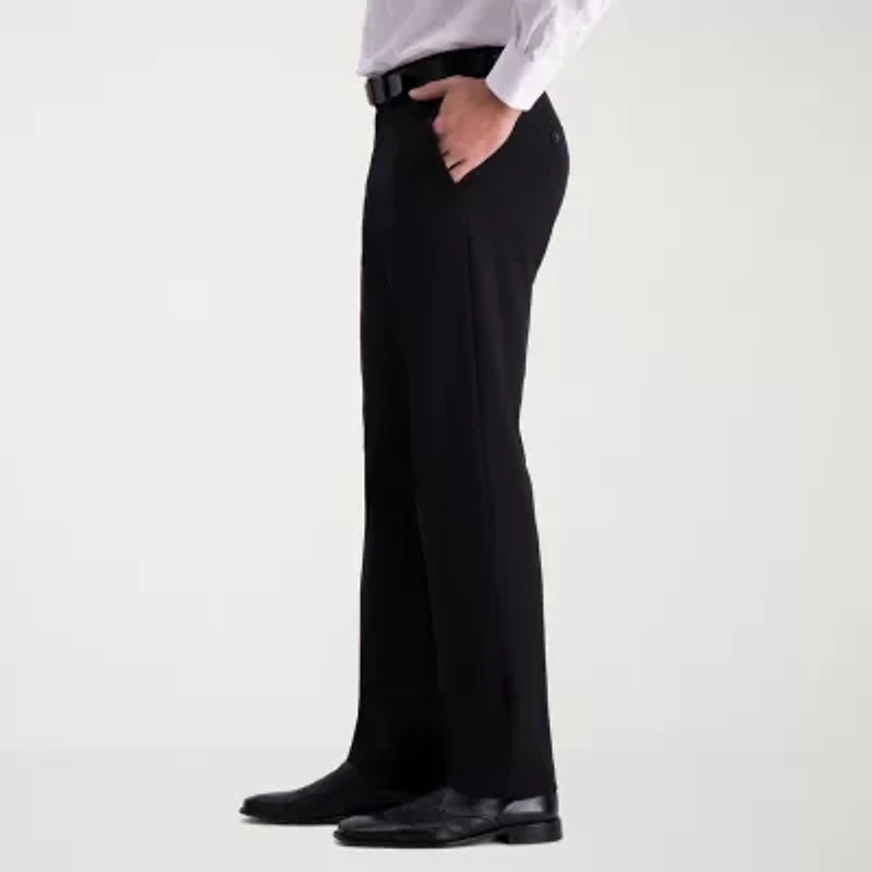 Haggar JMH 4 Way Stretch Mens Comfort Waistband Straight Fit Dress Flat Front Pant