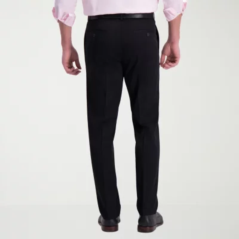 Haggar Iron Free Premium Khaki Mens Comfort Waistband Straight Fit Flat Front Pant