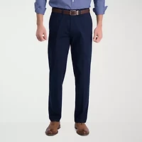 Haggar Iron Free Premium Khaki Mens Comfort Waistband Straight Fit Flat Front Pant