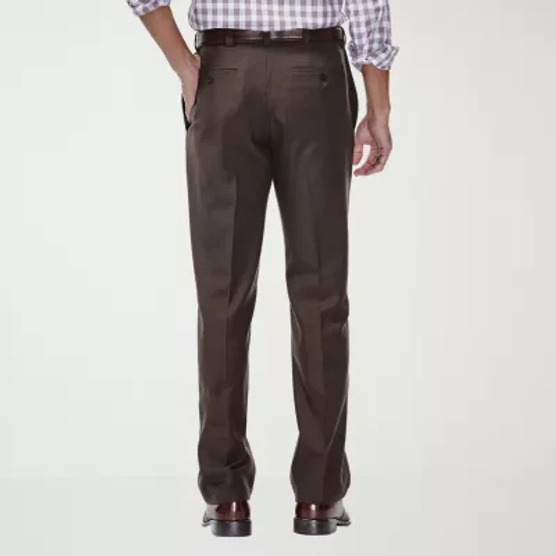 Haggar E-CLO Stria Mens Classic Fit Dress Flat Front Pant