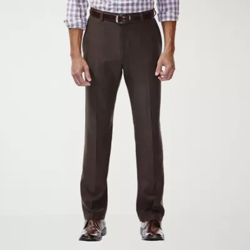Haggar E-CLO Stria Mens Classic Fit Dress Flat Front Pant