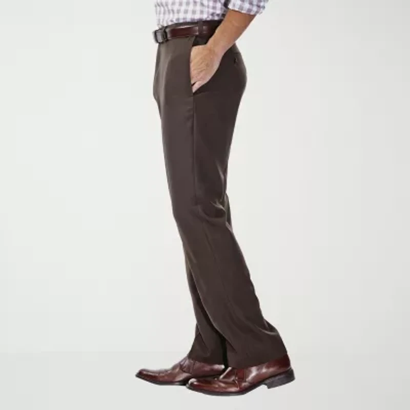 Haggar E-CLO Stria Mens Classic Fit Dress Flat Front Pant