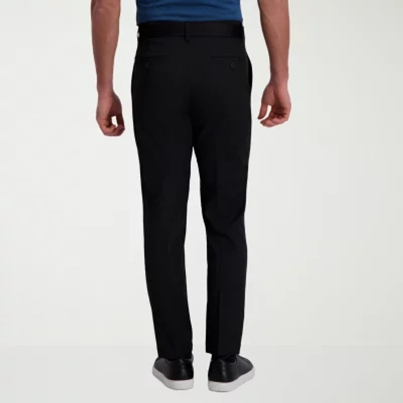 Haggar Cool Right Performance Flex Mens Comfort Waistband Slim Fit Flat Front Pant