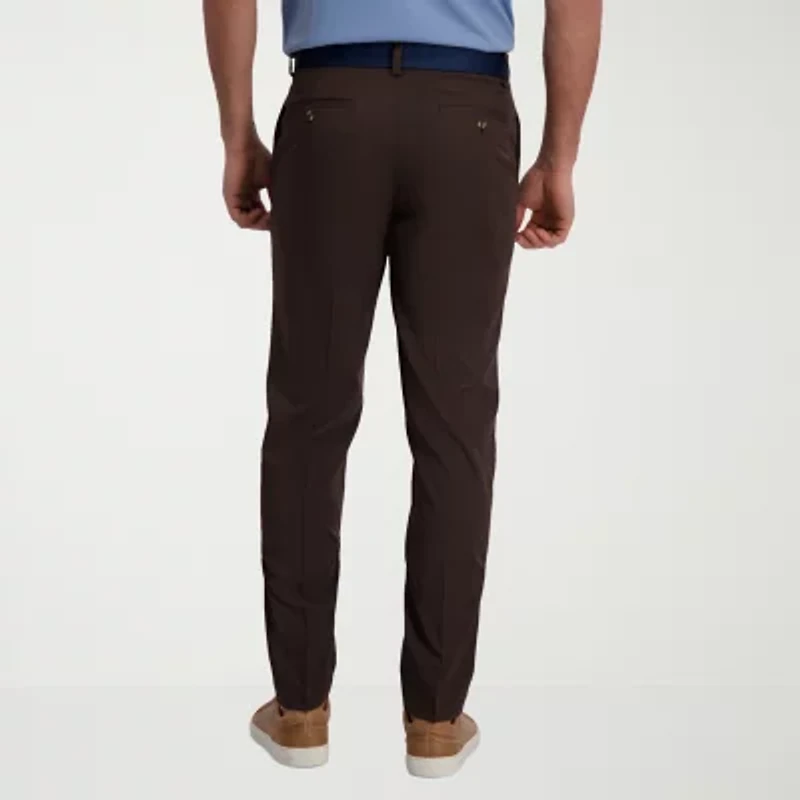 Haggar Cool Right Performance Flex Mens Comfort Waistband Slim Fit Flat Front Pant