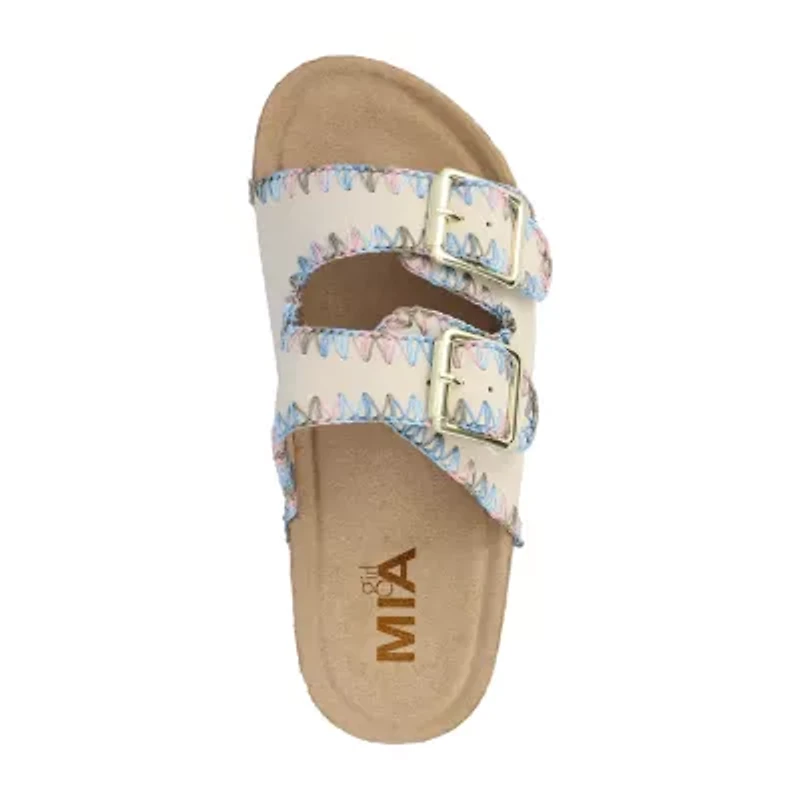 Mia Girl Lil Chrisse Little & Big Kid Girls Adjustable Strap Footbed Sandals