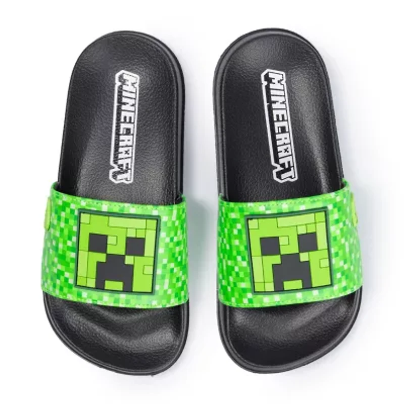 Little & Big Kid Boys Minecraft Slide Sandals