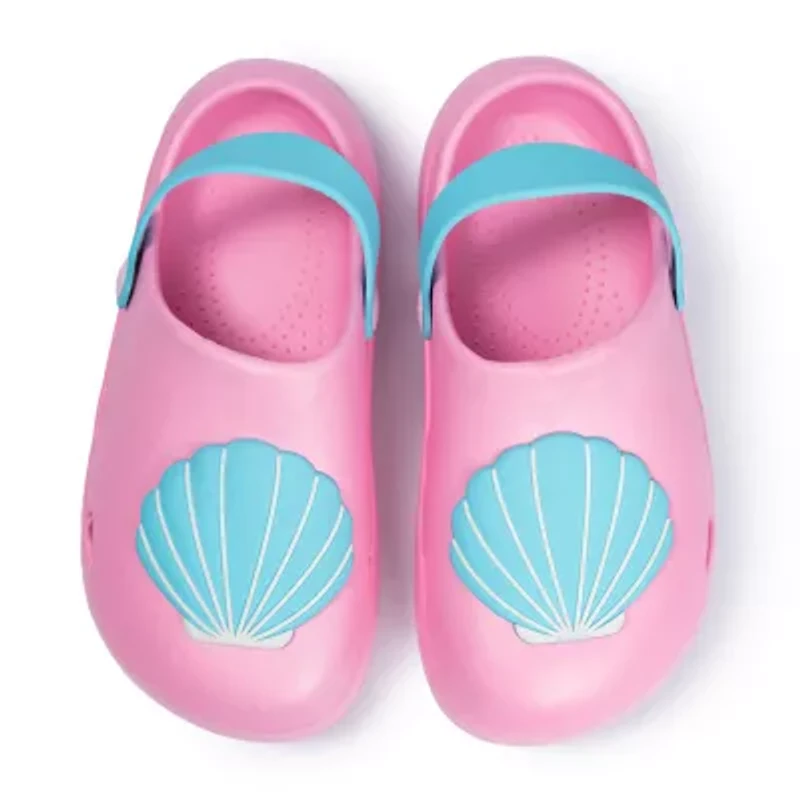 Ground Up Seashell Little & Big Kid Girls Round Closed Toe Clogs