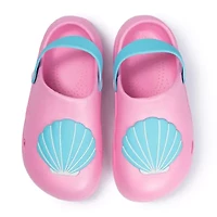 Ground Up Seashell Little & Big Kid Girls Round Closed Toe Clogs
