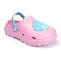 Ground Up Seashell Little & Big Kid Girls Round Closed Toe Clogs