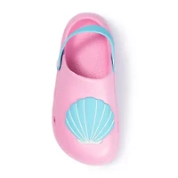 Ground Up Seashell Little & Big Kid Girls Round Closed Toe Clogs