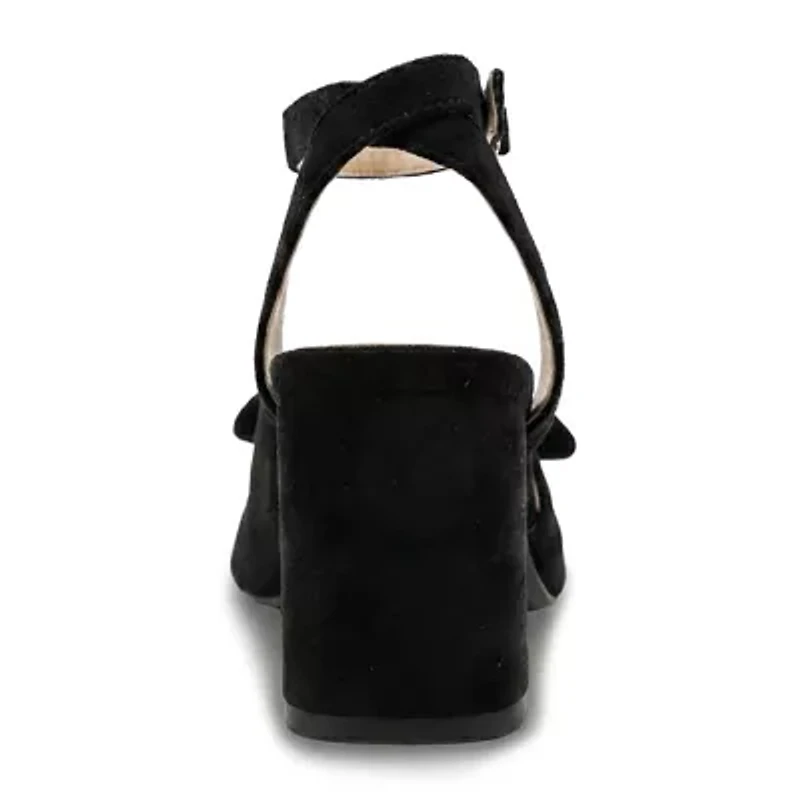 Pop Kavari Womens Square Open Toe Block Heel Pumps