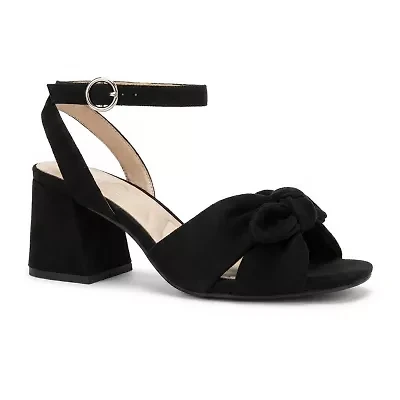 Pop Kavari Womens Square Open Toe Block Heel Pumps