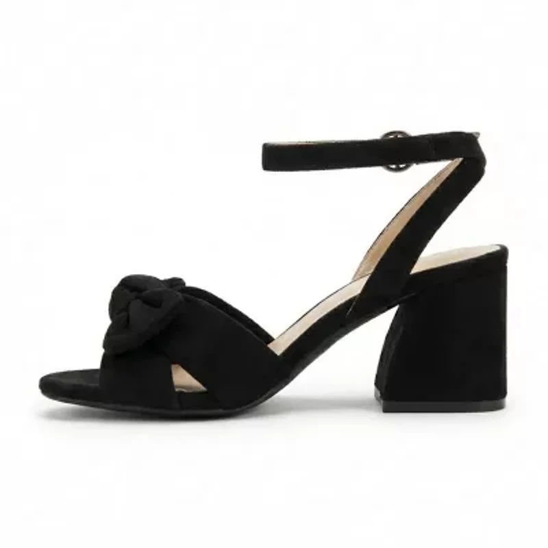 Pop Kavari Womens Square Open Toe Block Heel Pumps