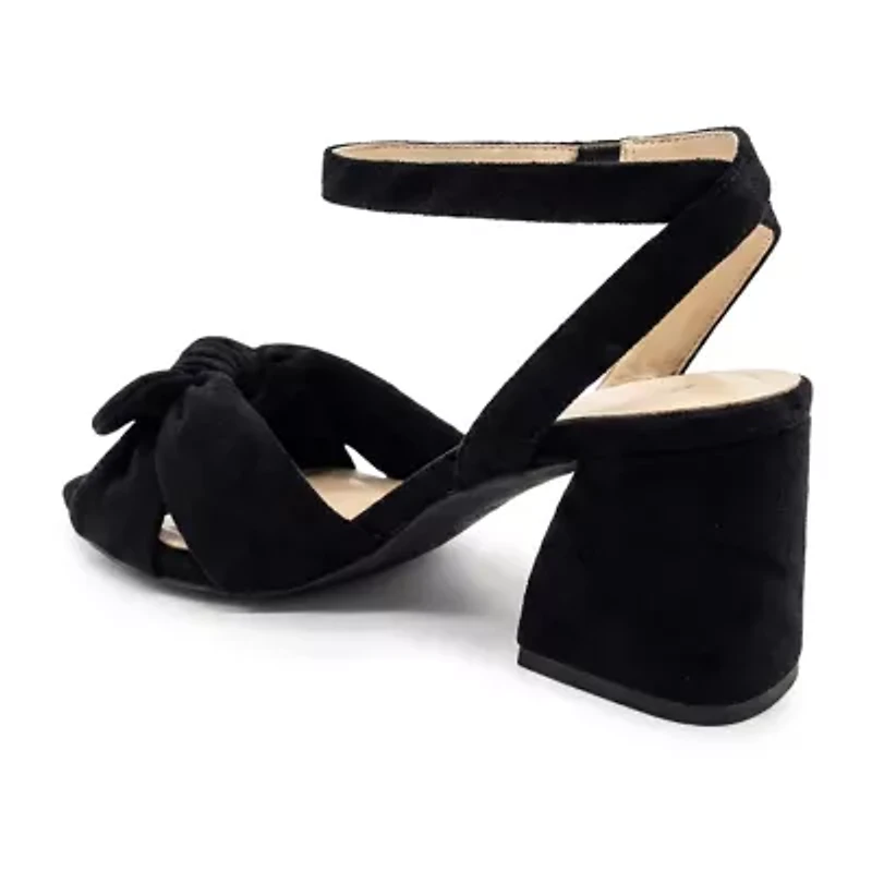 Pop Kavari Womens Square Open Toe Block Heel Pumps