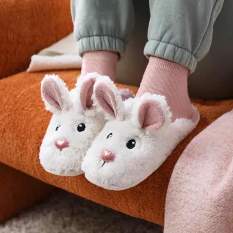 Dearfoams Bunny Novelty Scuff Womens Memory Foam Slip-On Slippers