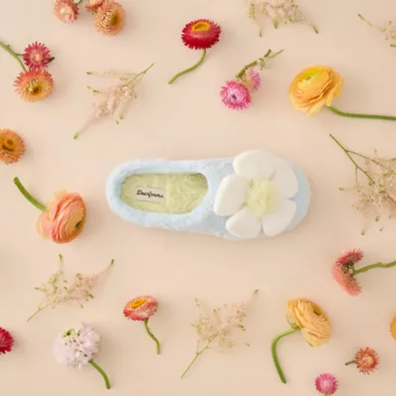 Dearfoams Rosie Furry Icon Womens Memory Foam Clog Slippers