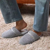 Dearfoams Serena Marled Chenille Scuff Womens Memory Foam Slip-On Slippers