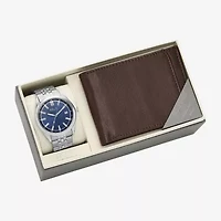 Relic By Fossil Mens Silver Tone 2-pc. Watch Boxed Set Zr97033