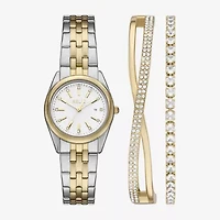 Relic By Fossil Womens Two Tone 3-pc. Watch Boxed Set Zr97030