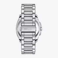 Relic By Fossil Mens Silver Tone Stainless Steel Bracelet Watch Zr12677