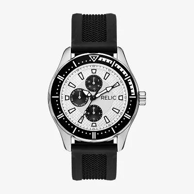 Relic By Fossil Mens Black Strap Watch Zr16055