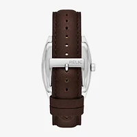 Relic By Fossil Mens Brown Leather Strap Watch Zr77348