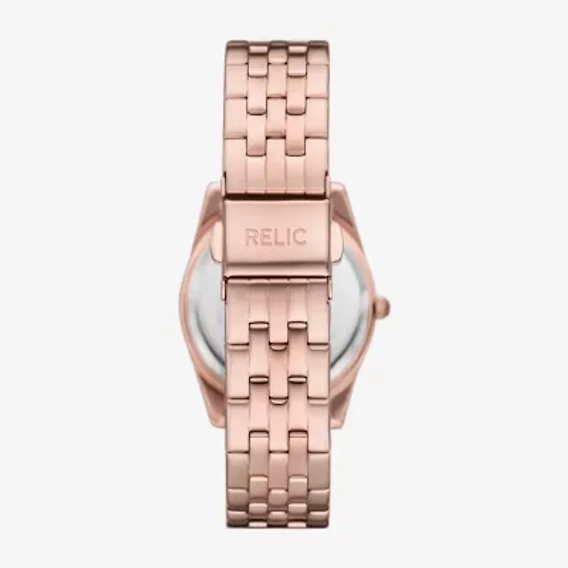 Relic By Fossil Womens Rose Goldtone 3-pc. Watch Boxed Set Zr97031