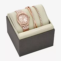 Relic By Fossil Womens Rose Goldtone 3-pc. Watch Boxed Set Zr97031