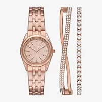Relic By Fossil Womens Rose Goldtone 3-pc. Watch Boxed Set Zr97031