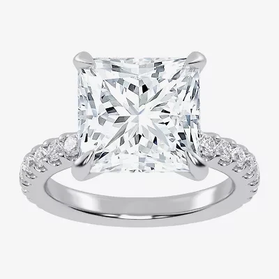 (G-H / Si1-Si2) Womens 2 1/4 CT. T.W. Lab Grown White Diamond 14K Gold Side Stone Engagement Ring