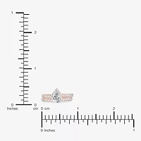 (H-I / SI1-SI2) Signature By Modern Bride Womens 2 CT. T.W. Lab Grown White Diamond 14K Gold  Pear Bridal Set