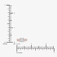 (H-I / SI1-SI2) Signature By Modern Bride Womens 2 CT.TW Lab Grown White Diamond 14K Gold Side Stone Bridal Set