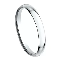 Womens 10K White Gold 2MM Comfort-Fit Wedding Band