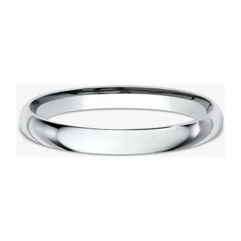 Womens 10K White Gold 2MM Comfort-Fit Wedding Band