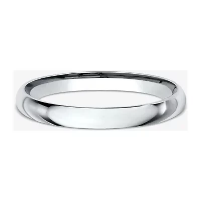 Womens 10K White Gold 2MM Comfort-Fit Wedding Band
