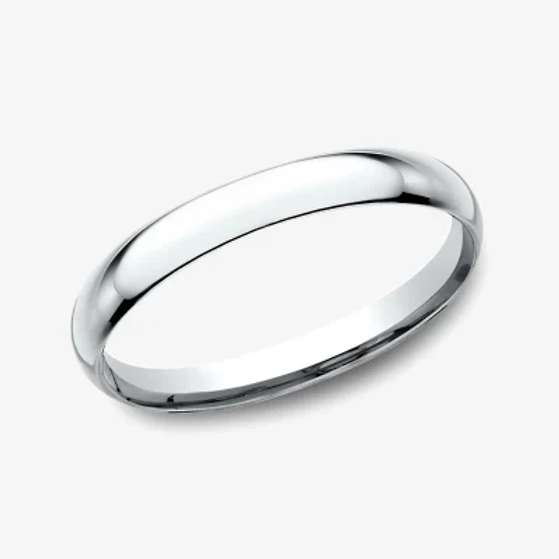 Womens 10K White Gold 2MM Comfort-Fit Wedding Band