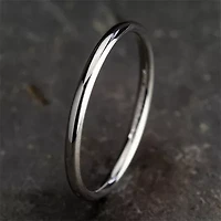 Womens 10K White Gold 2MM Comfort-Fit Wedding Band