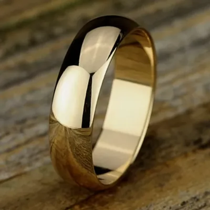 Mens 6mm 10K Gold Wedding Band