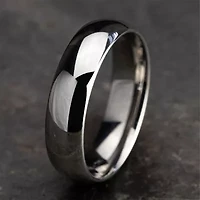 Mens 10K White Gold 6MM Comfort-Fit Wedding Band