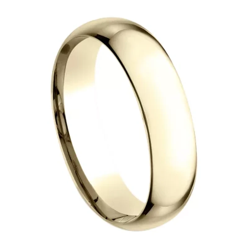 Mens 14K Yellow Gold 6MM Light Comfort-Fit Wedding Band