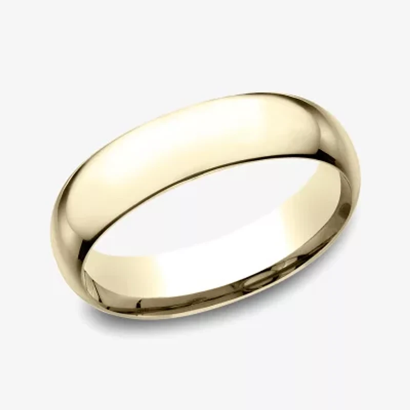 Mens 14K Yellow Gold 6MM Light Comfort-Fit Wedding Band