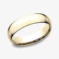 Mens 14K Yellow Gold 6MM Light Comfort-Fit Wedding Band