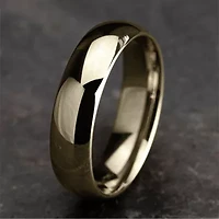 Mens 14K Yellow Gold 6MM Light Comfort-Fit Wedding Band