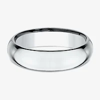 Mens 14K White Gold 6MM High Dome Comfort-Fit Wedding Band