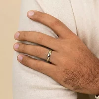 Mens 4MM 10K Gold Wedding Band