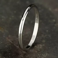 Womens 2MM 10K White Gold Wedding Band